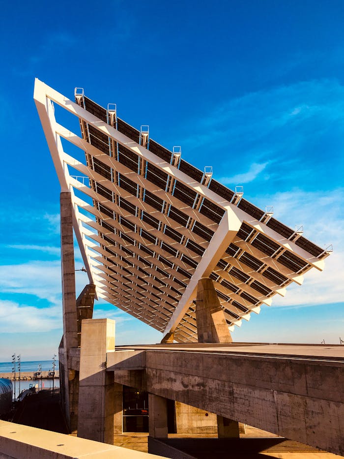 Mastering the First Impression: Your intriguing post title goes here Photograph of a large solar panel installation set against a clear blue sky, highlighting renewable energy.